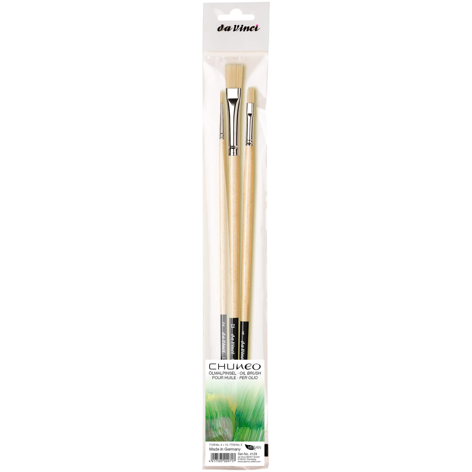 da Vinci CHUNEO Series 7129 3 Piece Flat Brush Set
